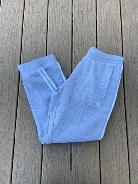 Adidas Gray White Sweatpants / Joggers with Pockets Size Large